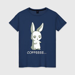 Женская футболка хлопок Заяц хочет кофе
