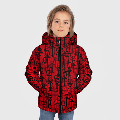 Зимняя куртка для мальчиков 3D Знаки вампиров, цвет черный - фото 3