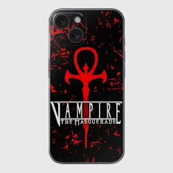 Чехол для iPhone 15 силиконовый с защитой камеры Vampire The Masquerade Bloodlines