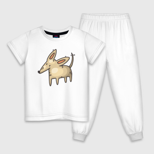 Детская пижама хлопок Маленькая    собачка, цвет белый