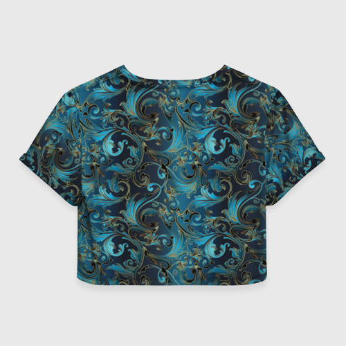 Женская футболка Crop-top 3D Blue Abstract Узоры, цвет 3D печать - фото 2