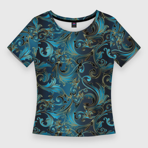 Женская футболка 3D Slim Blue Abstract Узоры, цвет 3D печать