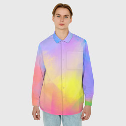 Мужская рубашка oversize 3D Красочный неон - фото 2