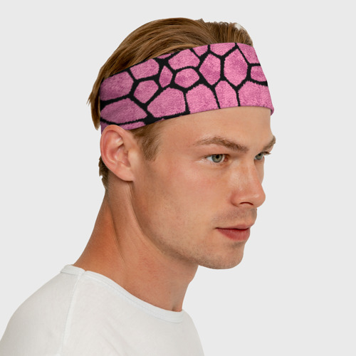 Повязка на голову 3D Шерсть розового жирафа - фото 6