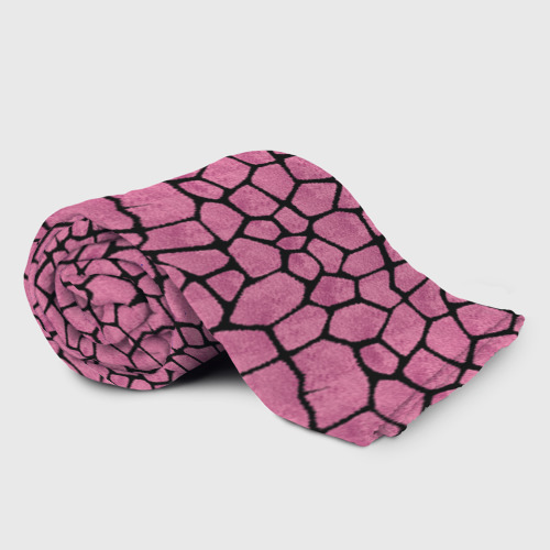 Плед 3D с принтом Шерсть розового жирафа, фото на моделе #1