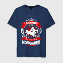 Мужская футболка хлопок Легенды рождаются в ноябре Стрелец