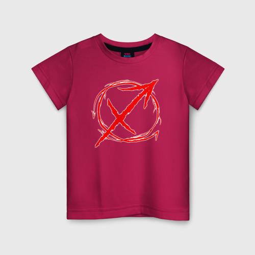 Детская футболка хлопок Знак Стрельцы в круге, цвет маджента