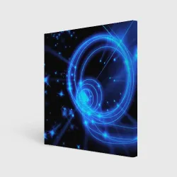 Холст квадратный Неоновый космос Neon space
