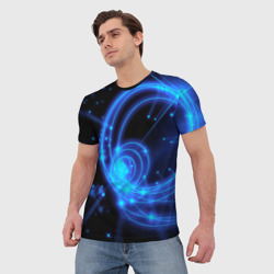 Мужская футболка 3D Неоновый космос Neon space - фото 2
