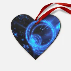 Деревянная игрушка Сердце Неоновый космос Neon space