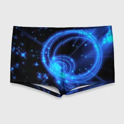 Мужские купальные плавки 3D Неоновый космос Neon space
