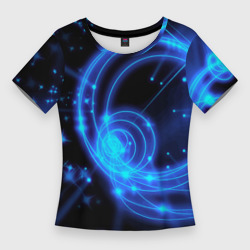 Женская футболка 3D Slim Неоновый космос Neon space