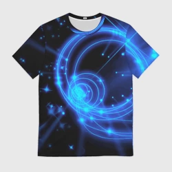 Мужская футболка 3D Неоновый космос Neon space