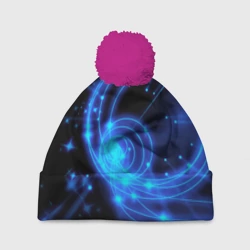 Шапка 3D c помпоном Неоновый космос Neon space