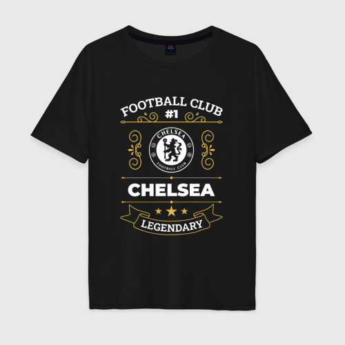 Мужская футболка хлопок Oversize Chelsea FC #1, цвет черный