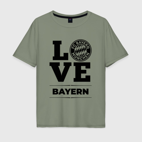 Мужская футболка хлопок Oversize с принтом Bayern Love Классика, вид спереди #2