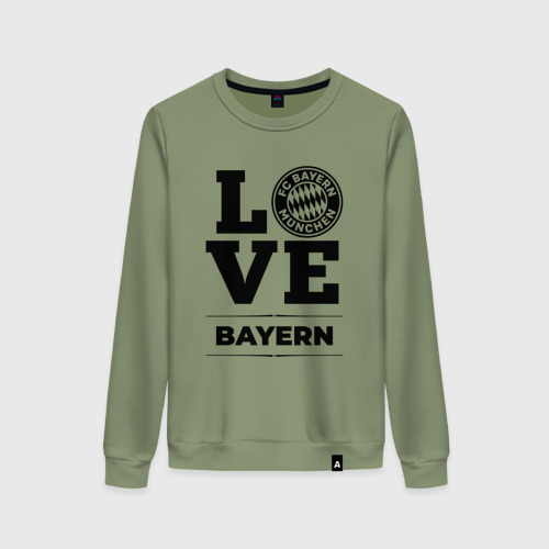 Женский свитшот хлопок с принтом Bayern Love Классика, вид спереди #2