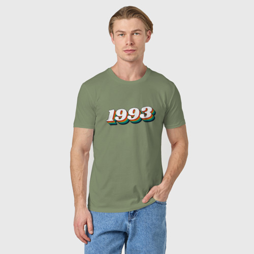 Мужская футболка хлопок 1993 Ретро Стиль, цвет авокадо - фото 3