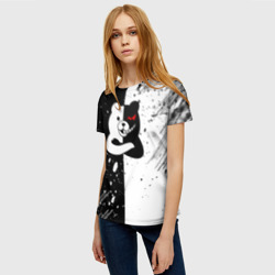 Женская футболка 3D Monokuma брызги - фото 2