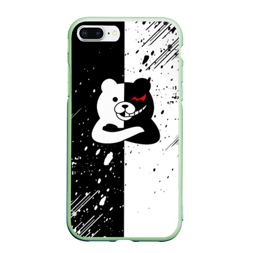 Чехол для iPhone 7Plus/8 Plus матовый Monokuma брызги, цвет салатовый