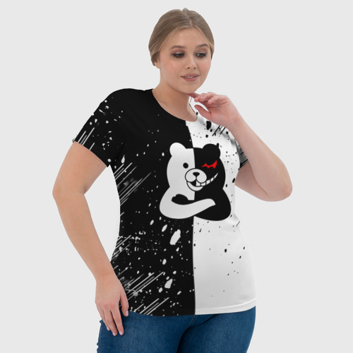 Женская футболка 3D с принтом Monokuma / брызги, фото #4