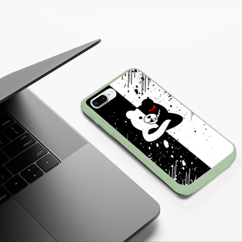 Чехол для iPhone 7Plus/8 Plus матовый Monokuma брызги, цвет салатовый - фото 5