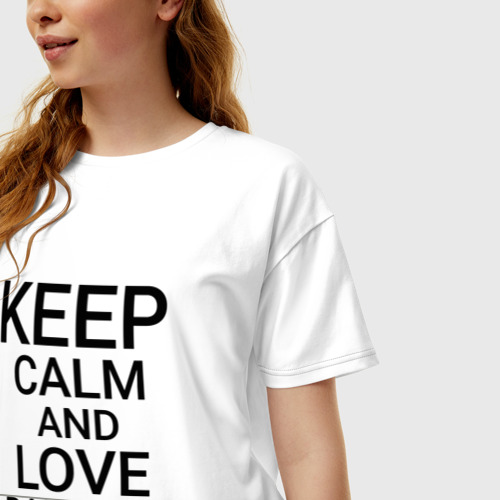 Женская футболка хлопок Oversize Keep calm Barnaul (Барнаул) (ID332), цвет белый - фото 3