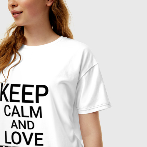 Женская футболка хлопок Oversize Keep calm Belgorod (Белгород) (ID811), цвет белый - фото 3