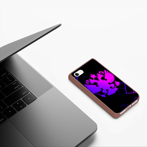 Чехол для iPhone 5/5S матовый Двуглавый орел - Россия, цвет коричневый - фото 5