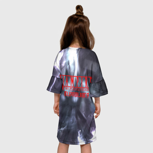 Детское платье 3D с принтом Vampire | Bloodhunt (+спина), вид сзади #2