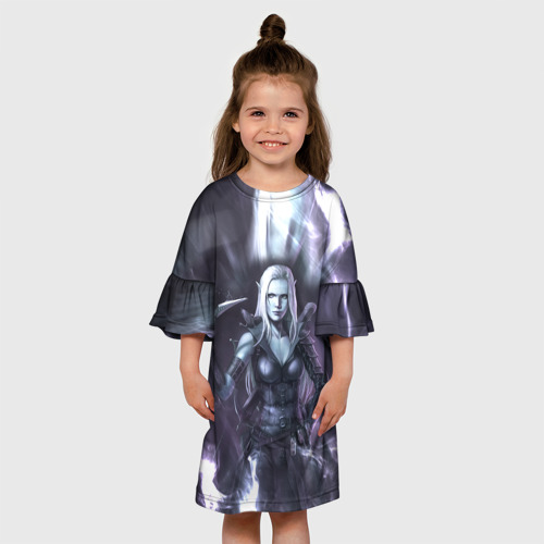 Детское платье 3D с принтом Vampire | Bloodhunt (+спина), вид сбоку #3