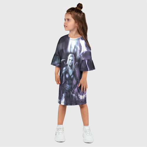 Детское платье 3D с принтом Vampire | Bloodhunt (+спина), фото на моделе #1