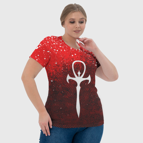 Женская футболка 3D The Masquerade Bloodhunt Emblem, цвет 3D печать - фото 6