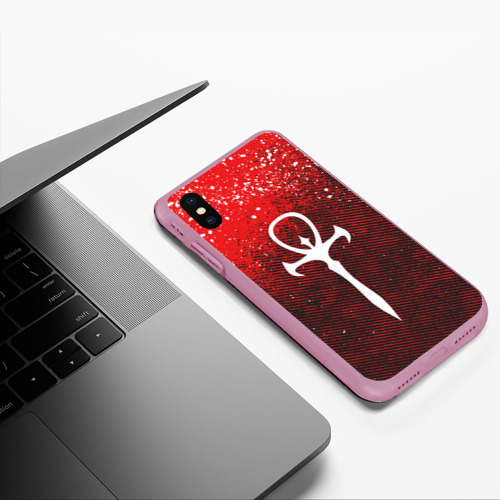 Чехол для iPhone XS Max матовый The Masquerade Bloodhunt Emblem, цвет розовый - фото 5