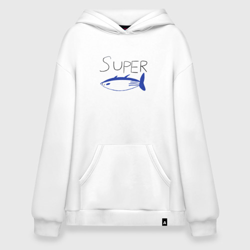 Худи SuperOversize хлопок Super tuna jin, цвет белый