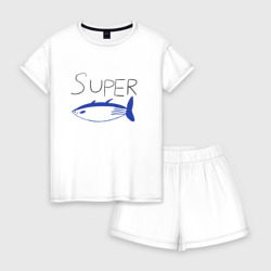 Женская пижама с шортиками хлопок super tuna jin