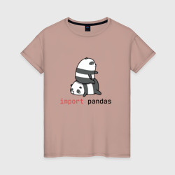 Женская футболка хлопок Import pandas