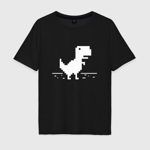 Мужская футболка хлопок Oversize Chrome t-rex, цвет черный