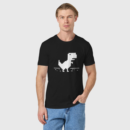 Мужская футболка хлопок Chrome t-rex, цвет черный - фото 3