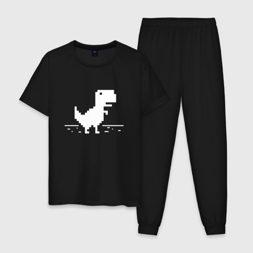 Мужская пижама хлопок Chrome t-rex, цвет черный