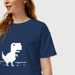 Женская футболка хлопок Oversize Chrome t-rex - фото 2