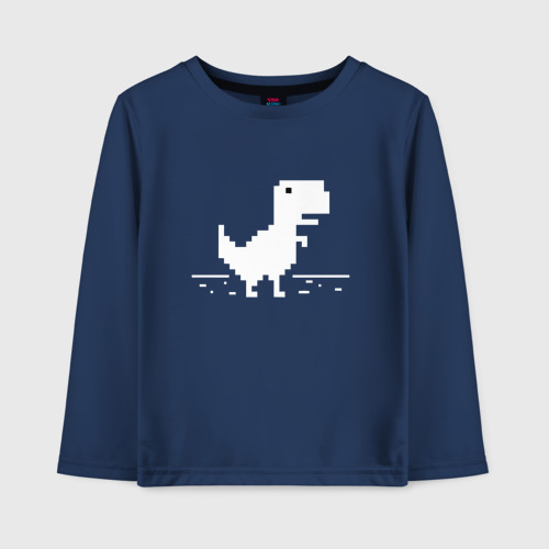 Детский лонгслив хлопок Chrome t-rex, цвет темно-синий