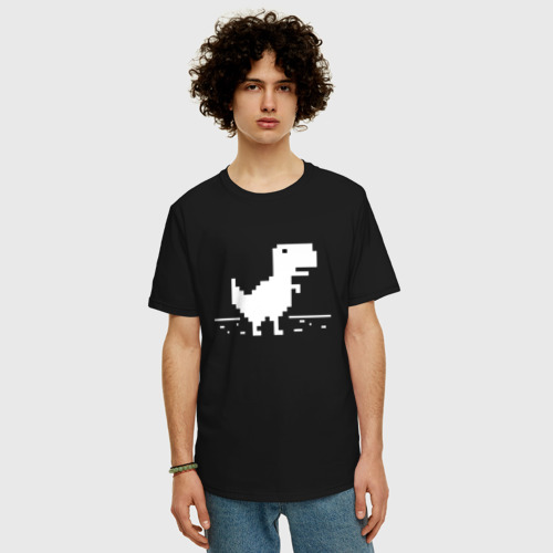 Мужская футболка хлопок Oversize Chrome t-rex, цвет черный - фото 3