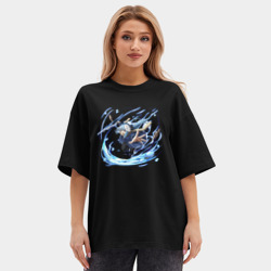 Женская футболка Oversize хлопок premium Летящая Римуру - фото 2