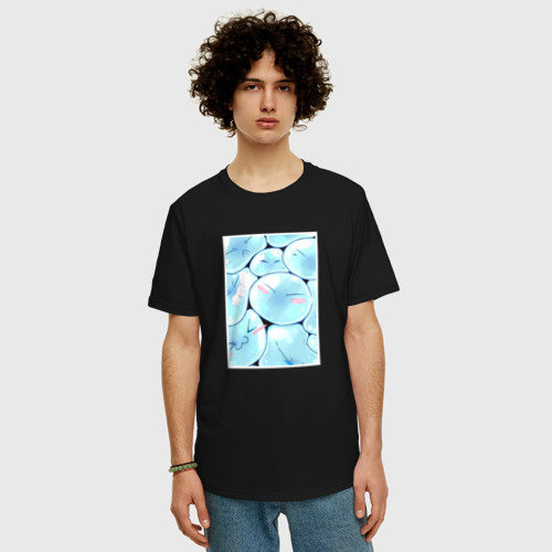 Мужская футболка хлопок Oversize Слизни в банке, цвет черный - фото 3
