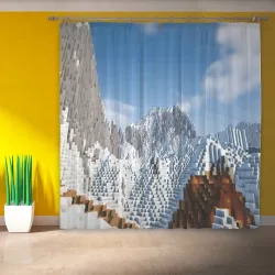 Фотошторы Minecraft Mountains Video game - фото 2