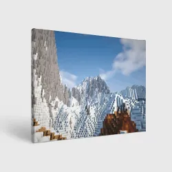 Холст прямоугольный Minecraft Mountains Video game