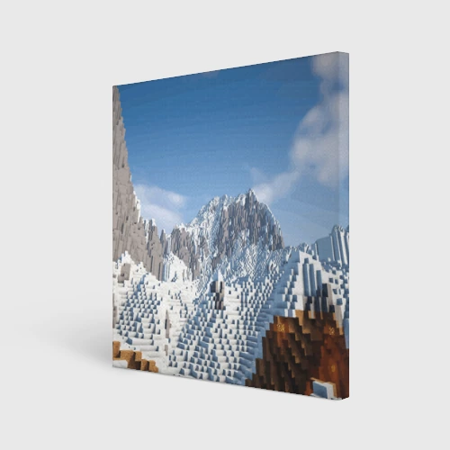 Холст квадратный Minecraft Mountains Video game