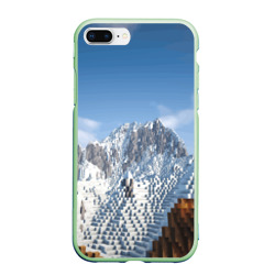 Чехол для iPhone 7Plus/8 Plus матовый Minecraft Mountains Video game