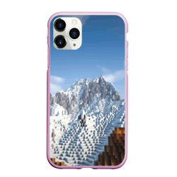 Чехол для iPhone 11 Pro Max матовый Minecraft Mountains Video game